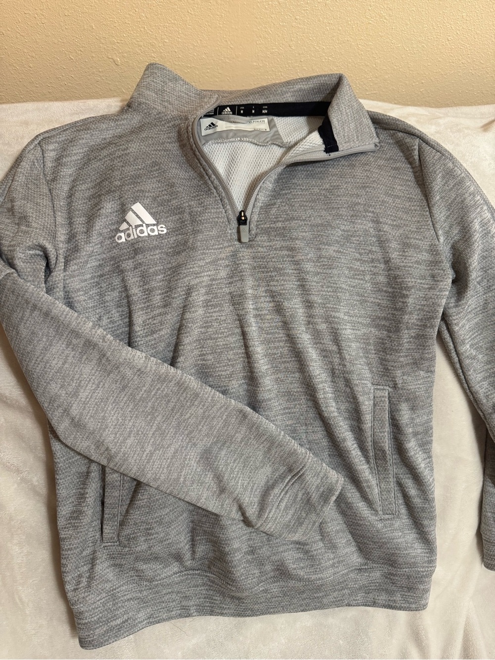 adidas Gray Quarter-Zip Pullover Sweatshirt